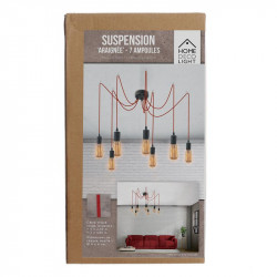 Grossiste suspension araignée 7 lumières modulable rouge