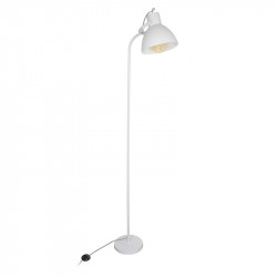 Grossiste lampadaire blanc 1.72m avec câble textile noir et blanc