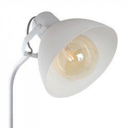 Grossiste lampadaire blanc 1.72m avec câble textile noir et blanc
