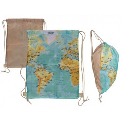 Grossiste sac à fermeture à coulisse motif carte du monde