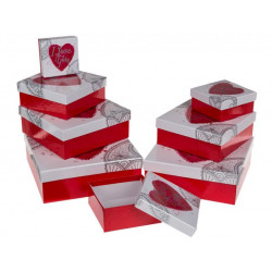 Grossiste lot 8 boîtes cadeau cœur i love you