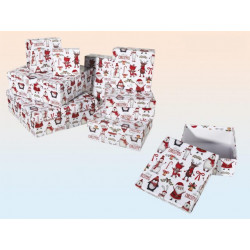 Grossiste lot de 8 boîtes cadeau à motif noël