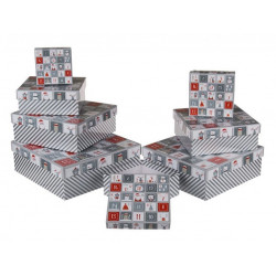 Grossiste lot de 8 boîtes cadeau à motif calendrier de l'avent