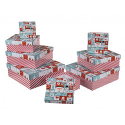 Grossiste lot de 8 boîtes cadeau à motif calendrier de l'avent et vœux