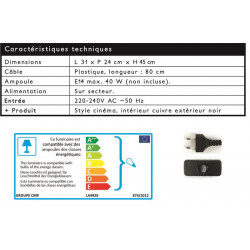 Grossiste lampe cinéma noir