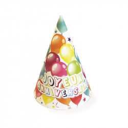 Grossiste chapeau d'anniversaire illustration ballons x6