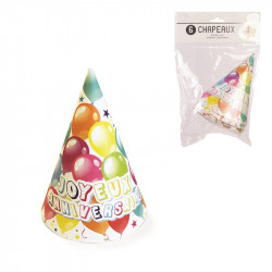 Grossiste chapeau d'anniversaire illustration ballons x6