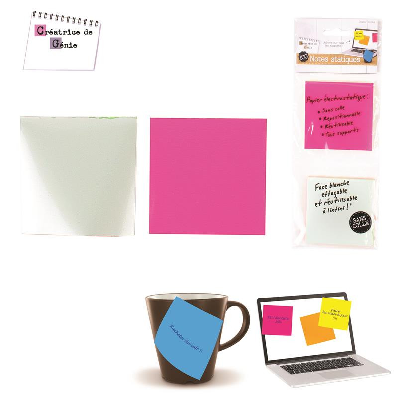 Grossiste post-it repositionnable statique x100