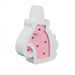 Grossiste lampe bois licorne 13.5x13 cm rose