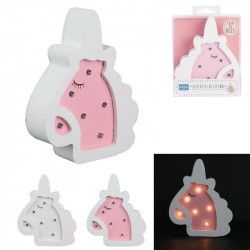 Lampe bois licorne 13.5x13 cm