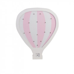 Grossiste lampe en bois montgolfière rose 24x3x29cm