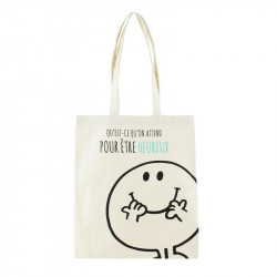 Grossiste tote bag en toile avec anse 36.5x42cm Mr et Mme bleu