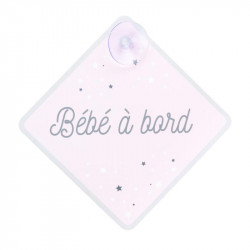 Grossiste signalétique bébé à bord avec ventouse rose