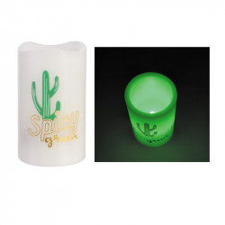 Bougie LED colorée pour déco 12.5x7.5cm verte