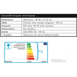 Grossiste suspension grise en verre fumé en forme d'entonnoir