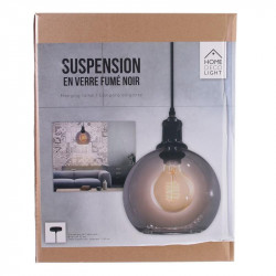 Grossiste suspension grise en verre fumé en forme de boule