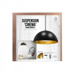 Grossiste suspension de cinéma noire avec un intérieur doré