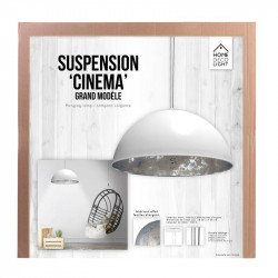 Grossiste suspension de cinéma blanche avec un intérieur argent