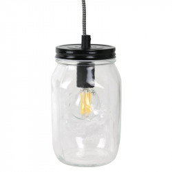 Grossiste suspension Mason Jar avec câble textile x4