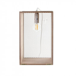 Grossiste lampe à poser avec cadre en bois blanc et grille en métal