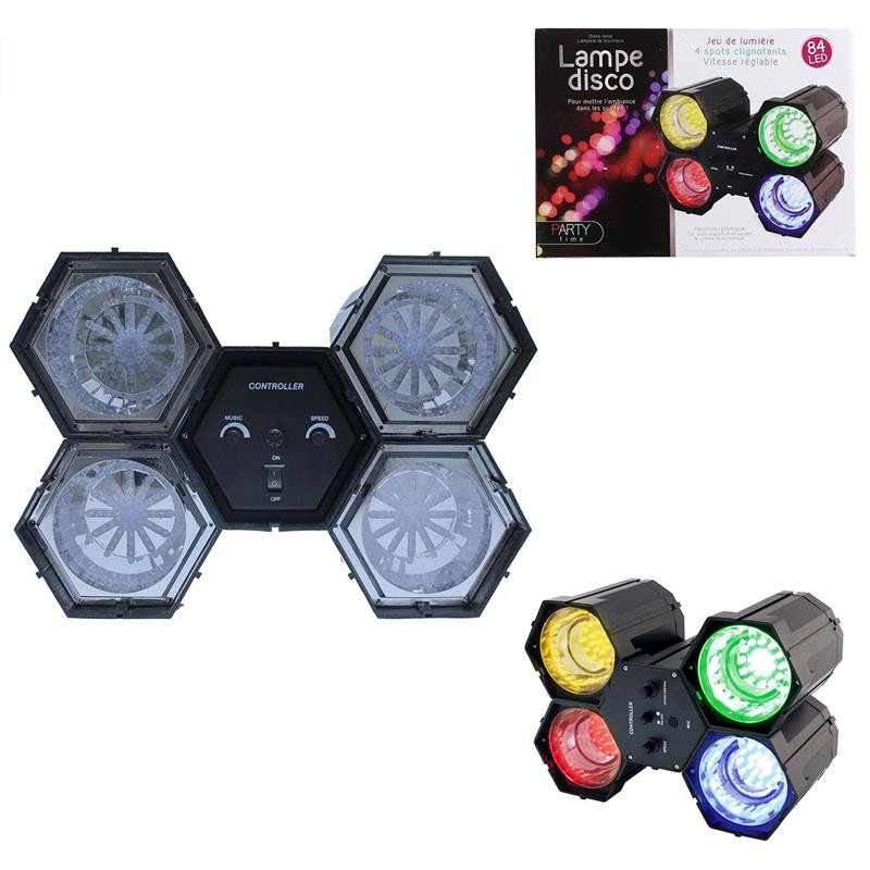 Grossiste jeu de lumière avec 4 spots 84 led | Tradaka