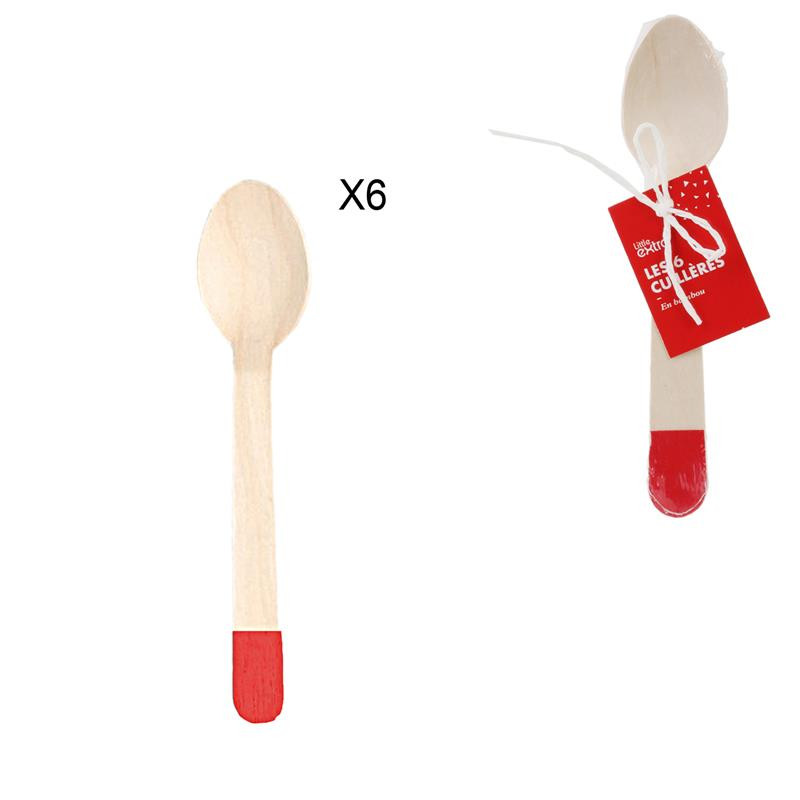 Grossiste cuillère de 14cm rouge x6