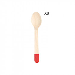 Grossiste cuillère de 14cm rouge x6