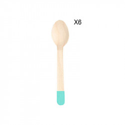 Grossiste cuillère de 14cm bleue x6