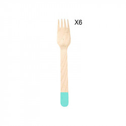 Grossiste fourchette de 16cm bleue X6