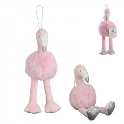 Grossiste peluche flamant rose pompon de 25cm