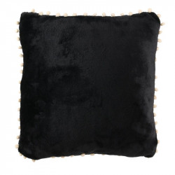 Grossiste coussin avec pompons écrus et noirs 40x40cm