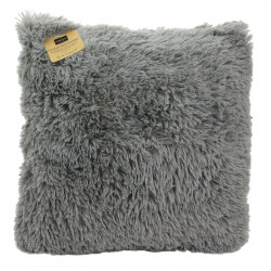 Grossiste coussin gris à poils longs 40x40cm