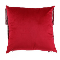 Grossiste coussin en velours avec des franges rouges Gatsby 40x40cm