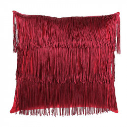 Grossiste coussin en velours avec des franges rouges Gatsby 40x40cm
