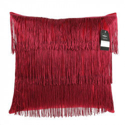 Grossiste coussin en velours avec des franges rouges Gatsby 40x40cm