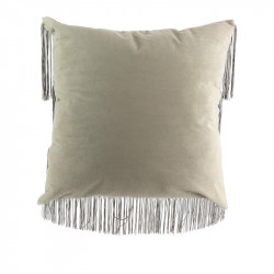 Grossiste coussin en velours avec des franges grises Gatsby 40x40cm