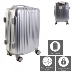 Grossiste valise cabine grise New-York 40L