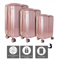 Valise rose Paris x3 40L...