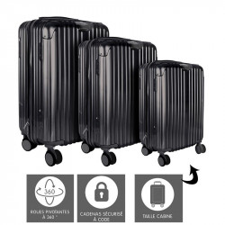 Grossiste valise noire Londres x3 (40L - 65L - 100L)