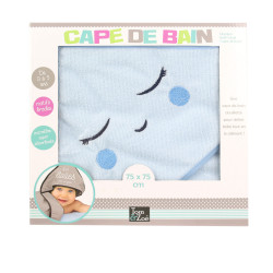 Grossiste cape de bain 75x75cm bleue