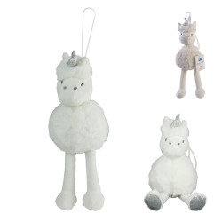 Grossiste peluche avec pompon en forme de licorne 25cm