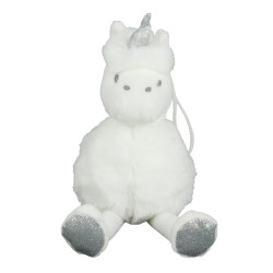 Grossiste peluche avec pompon en forme de licorne 25cm