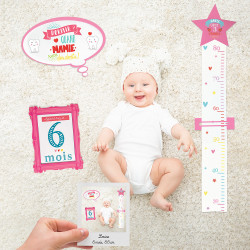 Grossiste cartes souvenirs 1ère année bébé rose