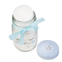 Grossiste Mason jar avec disques de cotons bleus