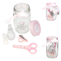 Grossiste Mason jar spécial hygiène rose