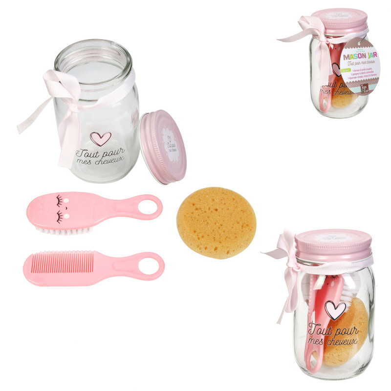 Grossiste Mason jar spécial beauté rose