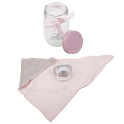 Grossiste Mason jar spécial bandana et tétine rose