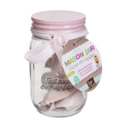 Grossiste Mason jar spécial bandana et tétine rose