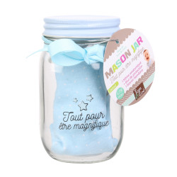 Grossiste Mason jar spécial bandana et tétine bleu