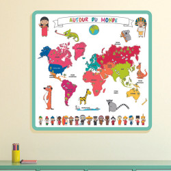 Grossiste tapis carte du monde à colorier avec 5 feutres